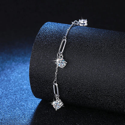 TRENDZ 1.5ct Round Moissanite Bracelet