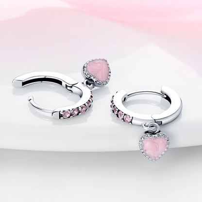 TRENDZ Pink Romantic Heart Earrings