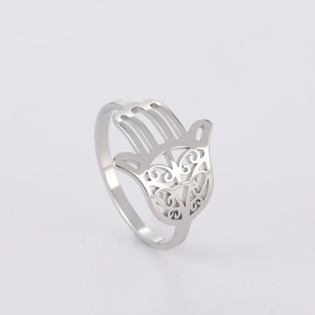 TRENDZ Hamsa Hand Of Fatima Ring