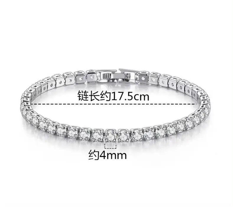 TRENDZ Real Moissanite Tennis Bracelet