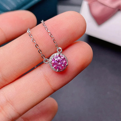 TRENDZ 1.0 Carat Pink Moissanite Pendant