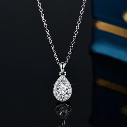 TRENDZ Water Drop 1 Carat D Color Moissanite Pendant