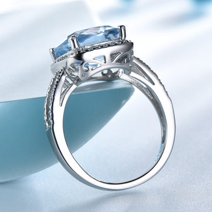 TRENDZ Fashion Blue Topaz Ring