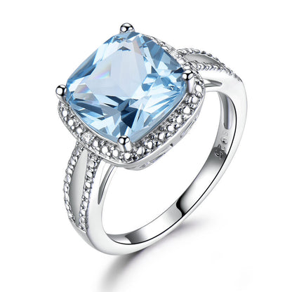 TRENDZ Fashion Blue Topaz Ring