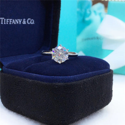 TRENDZ 18k White Gold Moissanite Diamond Ring