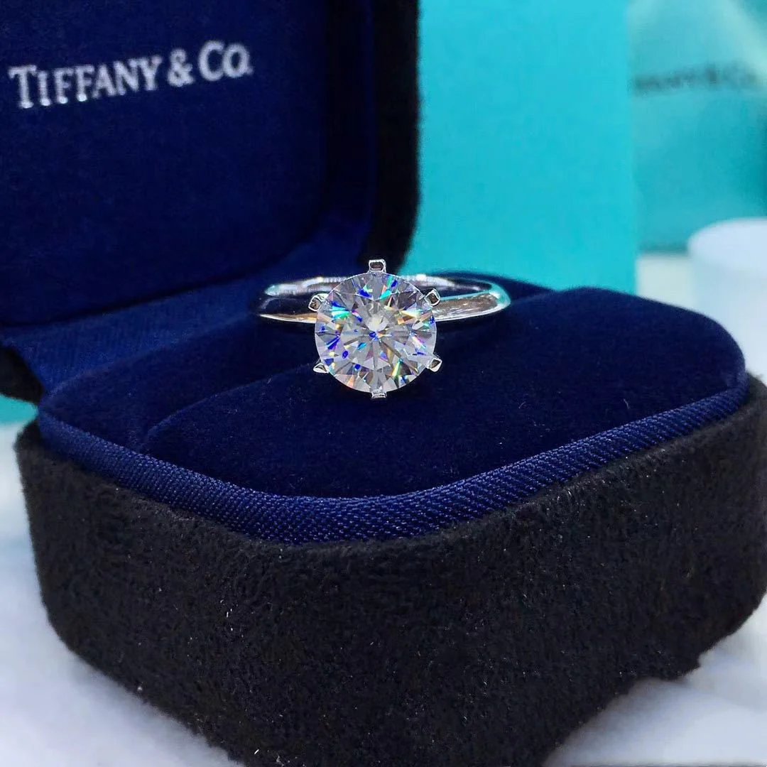 TRENDZ 18k White Gold Moissanite Diamond Ring