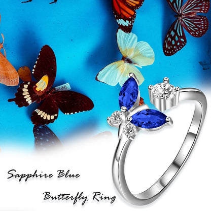 TRENDZ Ring with Sapphire Blue Crystal